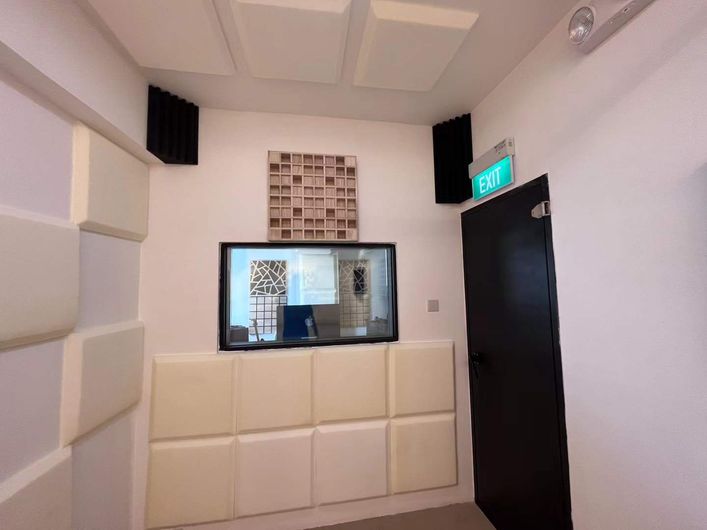 Recording booth interior setup